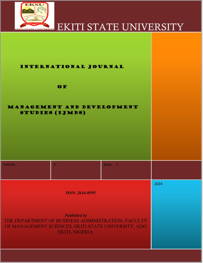 					View Vol. 4 No. 1 (2024): INTERNATIONAL JOURNAL OF MANAGEMENT AND DEVELOPMENT STUDIES (IJMDS)
				