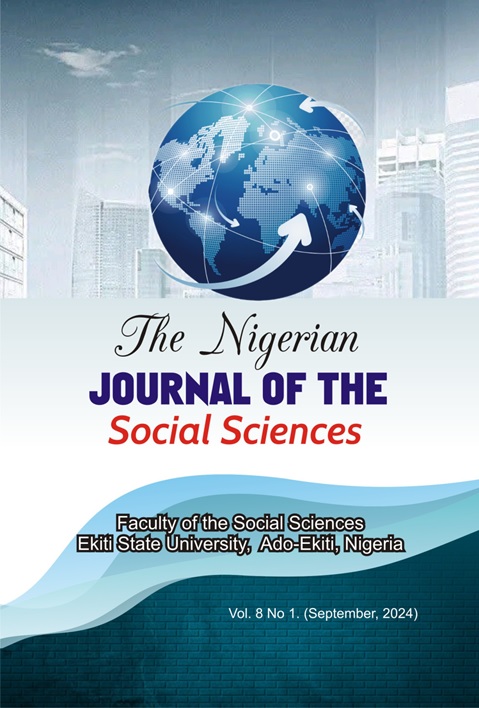 View Vol. 8 No. 1 (2024): THE NIGERIAN JOURNAL OF THE SOCIAL SCIENCES