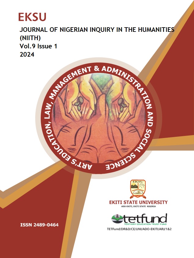 View Vol. 9 No. 1 (2024): JOURNAL OF NIGERIAN INQUIRY IN THE HUMANITIES (NIITH)